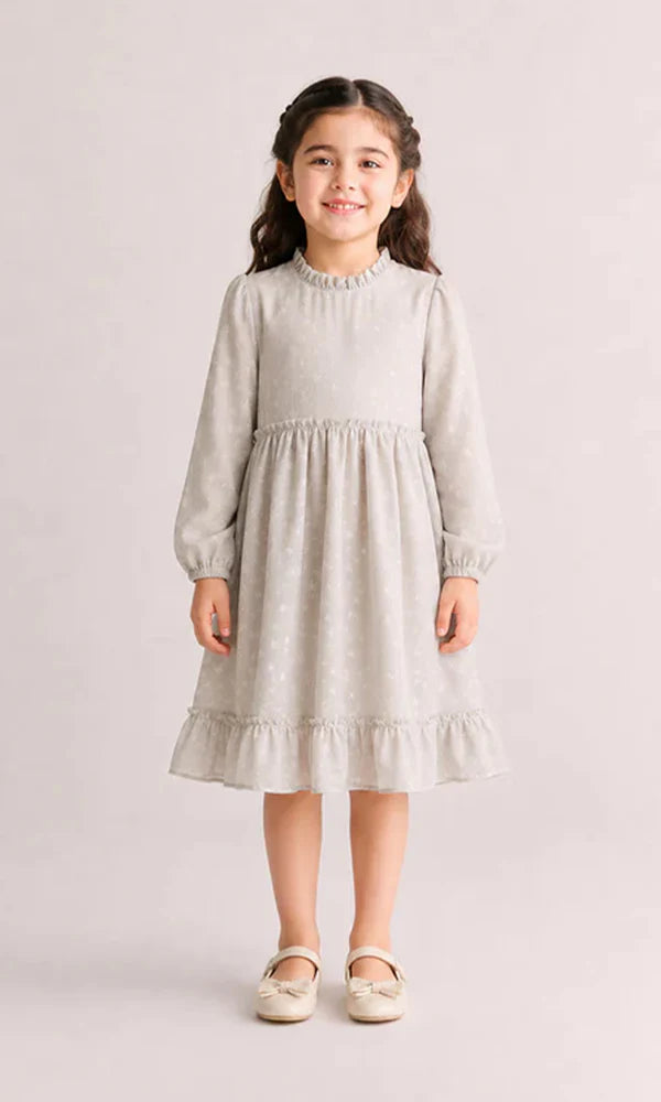 Tulle Frock White 3D Floral