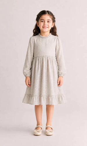 Tulle Frock White 3D Floral