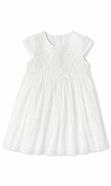 Tulle Frock White 3D Floral