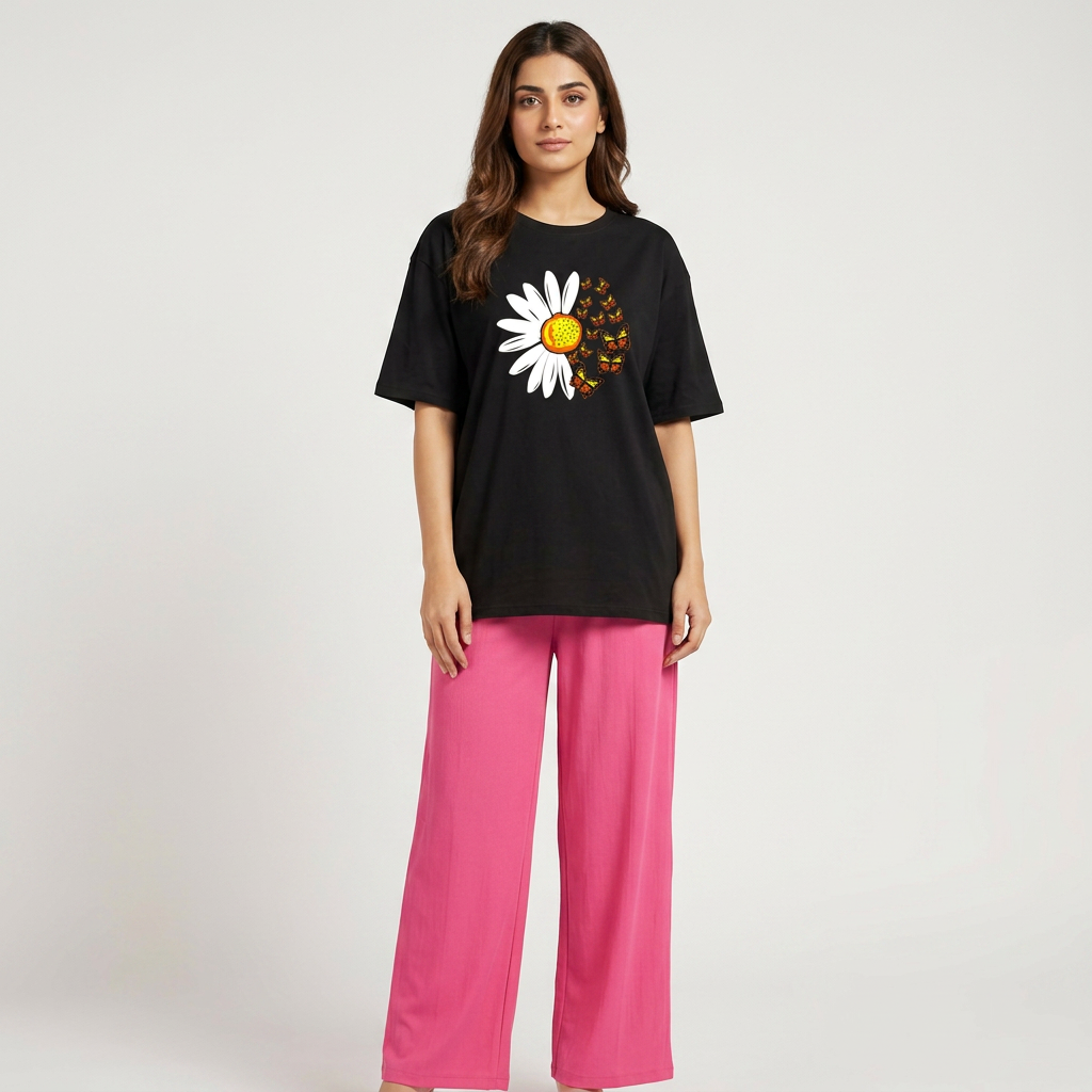 Cotton Jersey 2-Piece Pajama Set for Women & Girls (S–XL, 7–14) – Summer